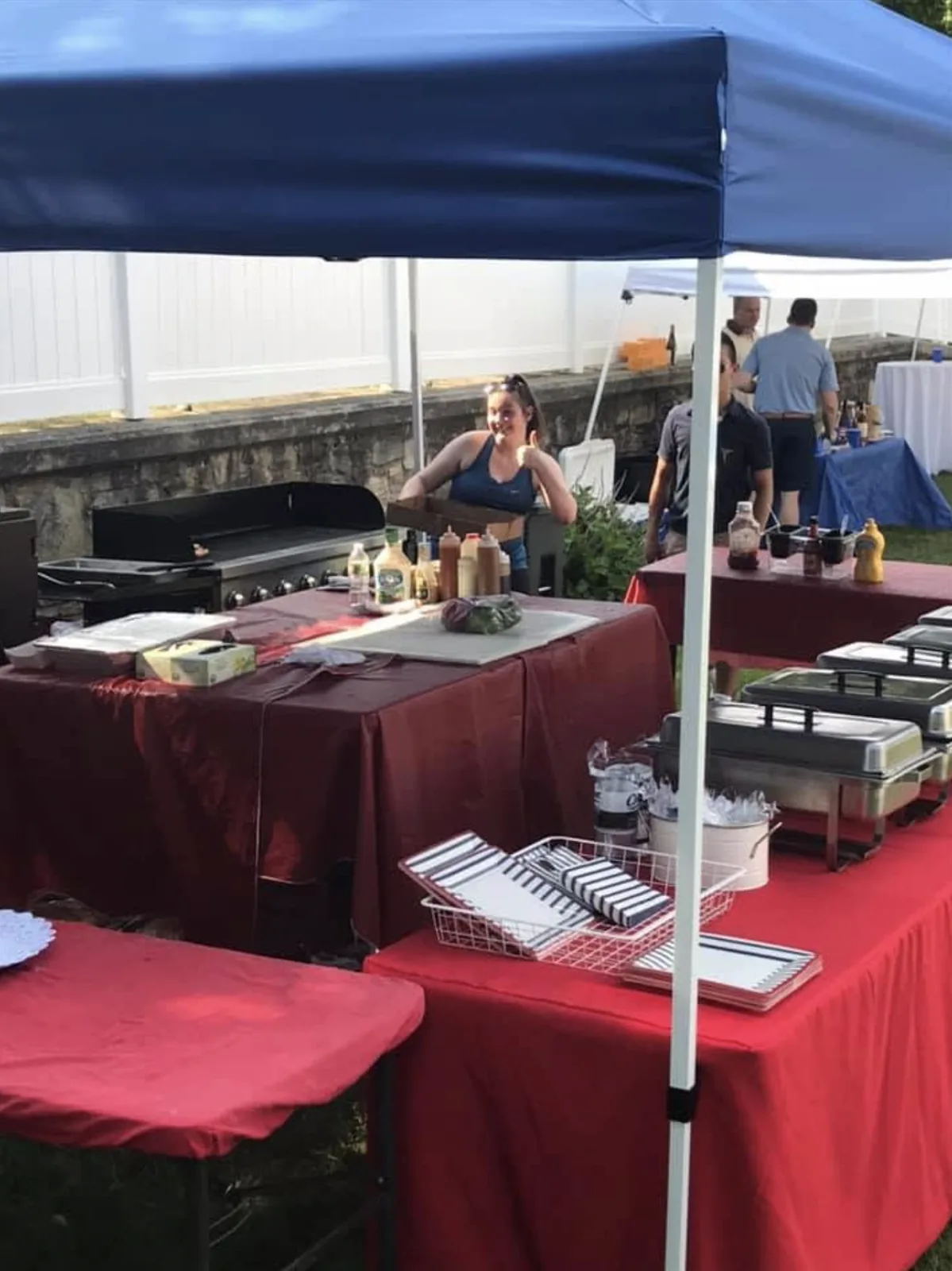 Our crew on the grill, mid-service