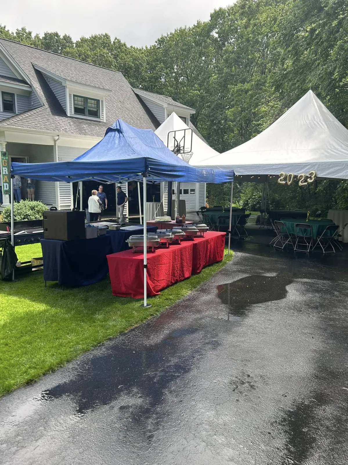 Graduation party, tented for the rain