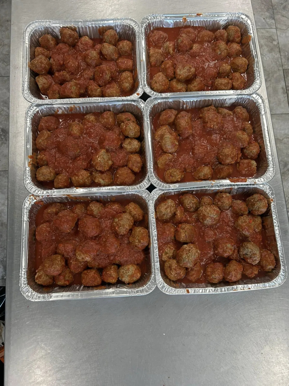 Meatball trays for a hot buffet