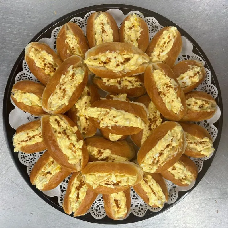 Egg salad finger sandwich platter