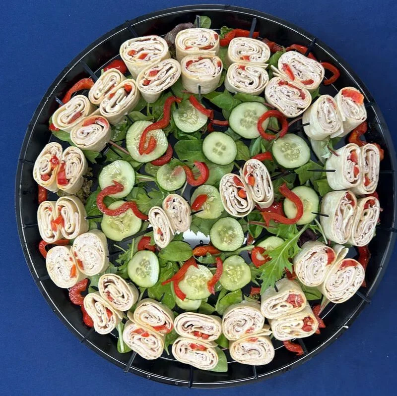 Turkey pin-wheels on homemade half-sours