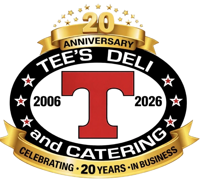 TEE's Deli & Catering logo — celebrating 20 years in business, 2006–2026